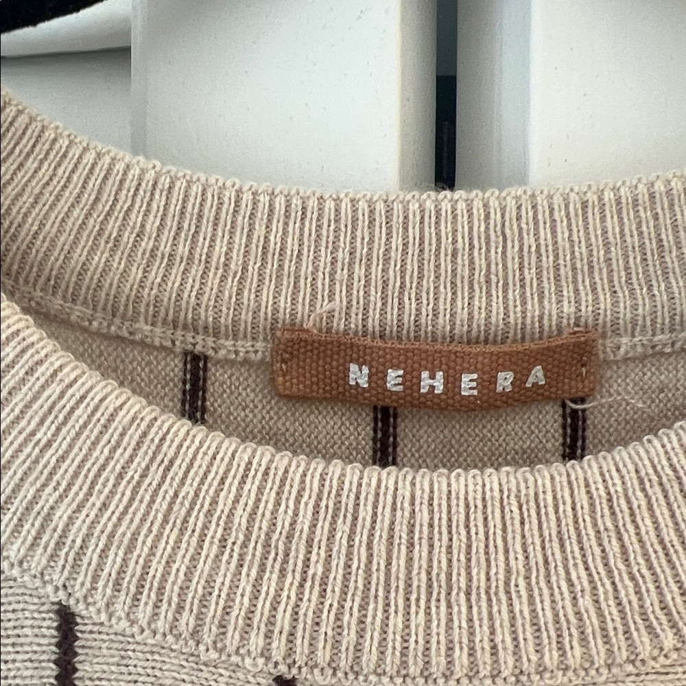 Striped Beige and Black knitted t shirt - Picture 3 of 4